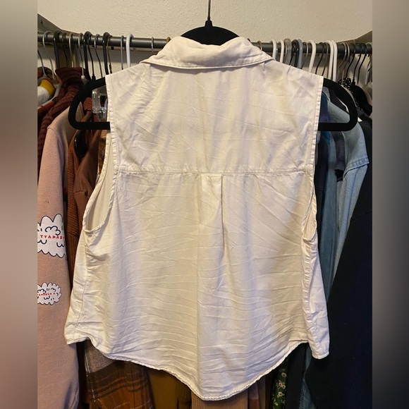 Y2K American Apparel Sleeveless Denim Button-down Size S - Picture 2 of 3